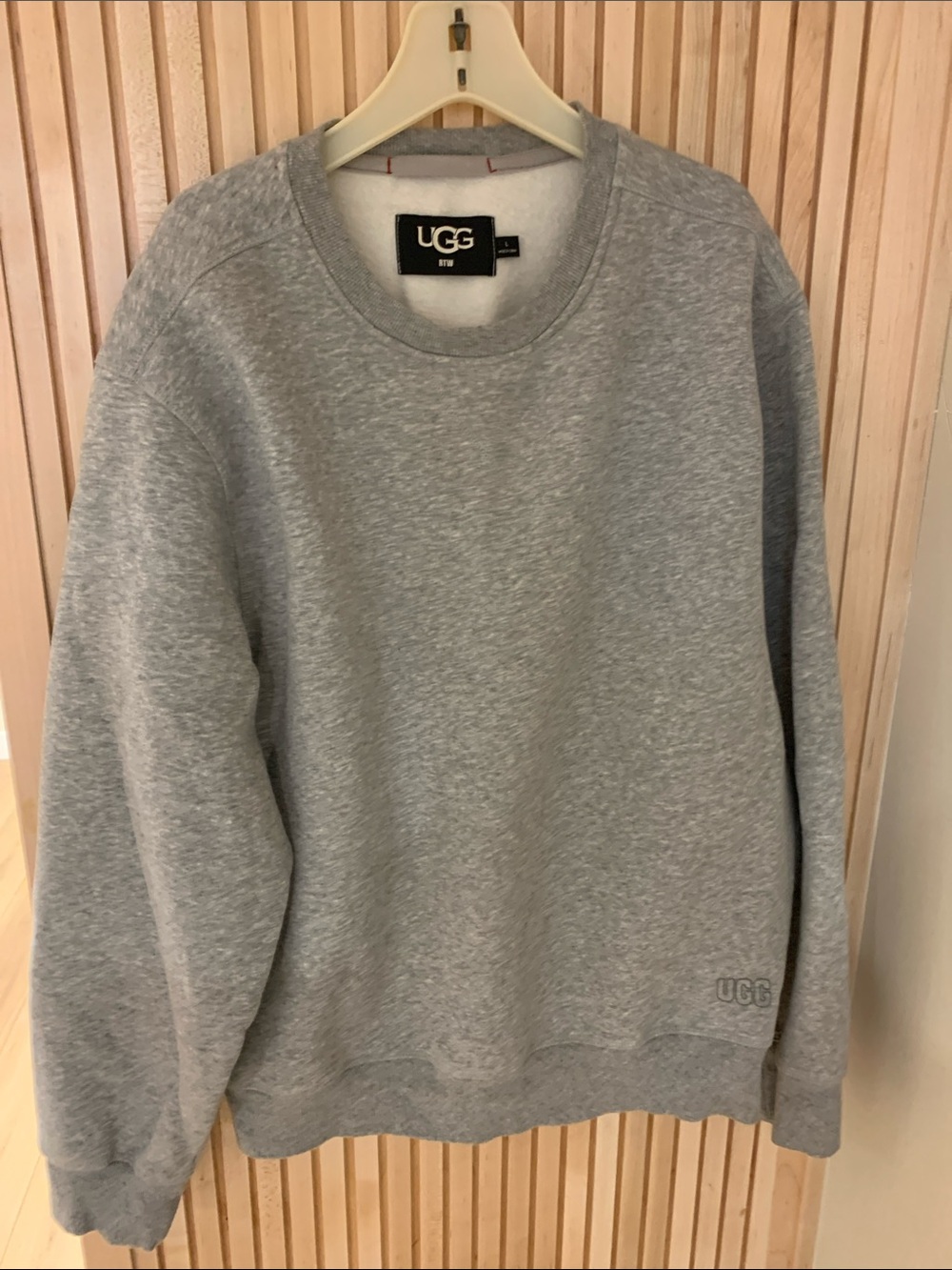 UGG Men's Light Heather Gray Crewneck Sweatshirt - Picture 3 of 6